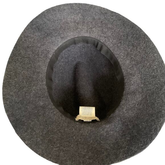 Lucky Brand Charcoal Grey Banded 100% Wool Fedora Medium NWOT - Picture 6 of 8